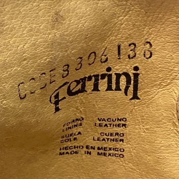 Women's Ferrini Western Hand Tooled Brown Leather Cross Wing Cowboy Boots Sz 7.5 - Picture 12 of 15